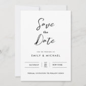 Elegante kalligrafie Bewaar de datum Kaart (Voorkant)