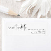Elegante kalligrafie Bewaar de datum Retouradres Etiket (Insitu)