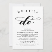 Elegante kalligrafie Black & White Vow Vernieuwing Kaart (Voorkant)