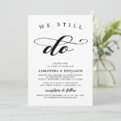 Elegante kalligrafie Black & White Vow Vernieuwing Kaart (Staand voorkant)