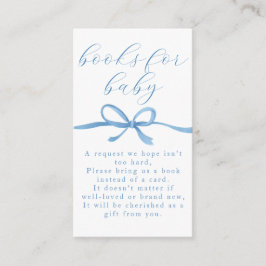 Elegante kalligrafie Blauwe Jongens Baby Borrel Informatiekaartje