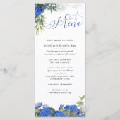 Elegante kalligrafie Blauwe Rozen en Eucalyptus Menu (Voorkant)