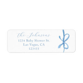 Elegante kalligrafie Blauwe Strik Retouradres Etiket