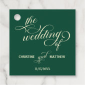 Elegante kalligrafie Blauwgroen bruiloft Bedankjes Labels (Voorkant)