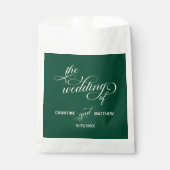 Elegante kalligrafie Blauwgroen bruiloft Bedankzakje (Voorkant)