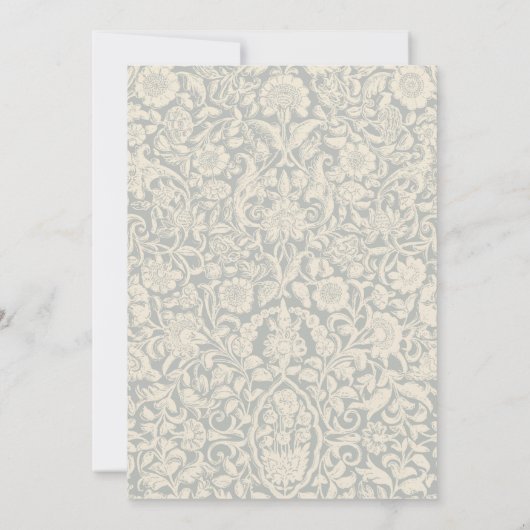 Elegante kalligrafie bloemenbruiloft kaart (Achterkant)