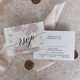 Elegante kalligrafie bloemendecor menu keuze RSVP