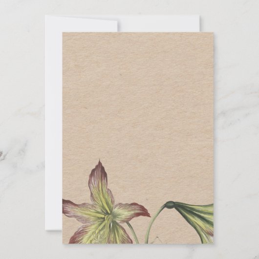 Elegante kalligrafie bloemenschrift trouw uitnodig kaart (Achterkant)