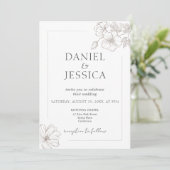 Elegante kalligrafie bloemenscript bruiloft kaart (Staand voorkant)