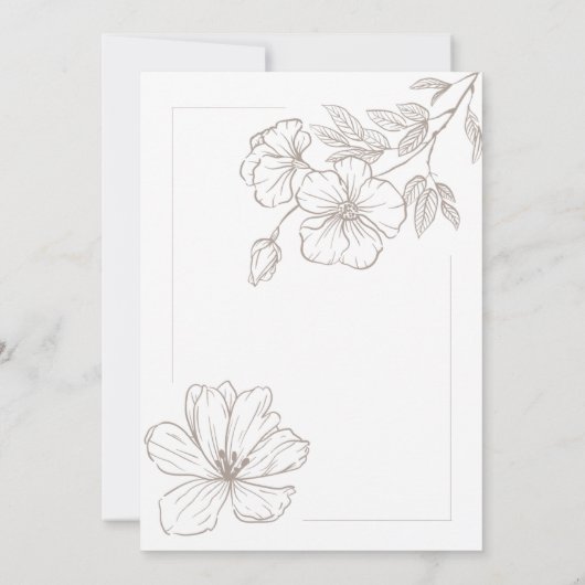 Elegante kalligrafie bloemenscript bruiloft kaart (Achterkant)