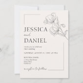 Elegante kalligrafie bloemenscript bruiloft kaart (Voorkant)