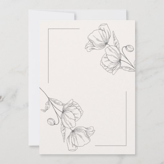 Elegante kalligrafie bloemenscript bruiloft kaart (Achterkant)