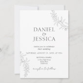 Elegante kalligrafie bloemenscript bruiloft kaart (Voorkant)