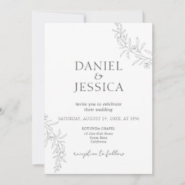 Elegante kalligrafie bloemenscript bruiloft kaart