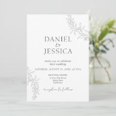 Elegante kalligrafie bloemenscript bruiloft kaart (Staand voorkant)