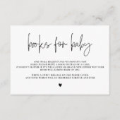 Elegante kalligrafie boeken voor Baby, Baby shower Informatiekaartje (Voorkant)
