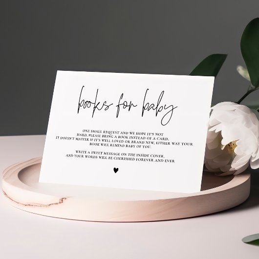 Elegante kalligrafie boeken voor Baby, Baby shower Informatiekaartje