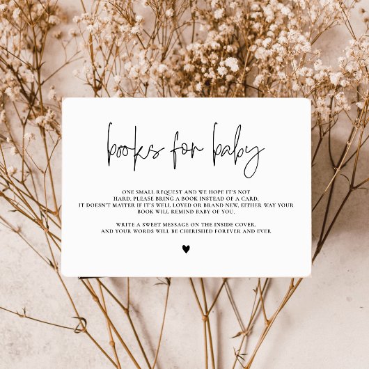 Elegante kalligrafie boeken voor Baby, Baby shower Informatiekaartje