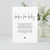 Elegante kalligrafie boeken voor Baby, Baby shower Informatiekaartje (Staand voorkant)