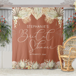 Elegante kalligrafie Boho Terracotta Bruiloft Fees Wandkleed