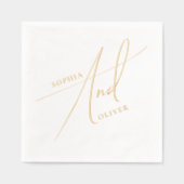 Elegante kalligrafie Boho Wedding Folie Servetten (Voorkant)