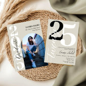 Elegante kalligrafie boog foto afstudeerfeest kaart