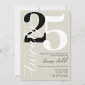 Elegante kalligrafie boog foto afstudeerfeest kaart (Achterkant)