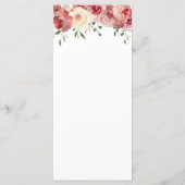 Elegante kalligrafie, bordeaux & perzik blush Roze Menu (Achterkant)