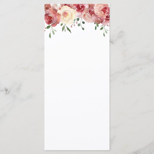 Elegante kalligrafie, bordeaux & perzik blush Roze Menu (Achterkant)