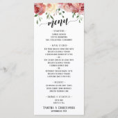 Elegante kalligrafie, bordeaux & perzik blush Roze Menu (Voorkant)