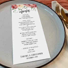 Elegante kalligrafie, bordeaux & perzik blush Roze Menu