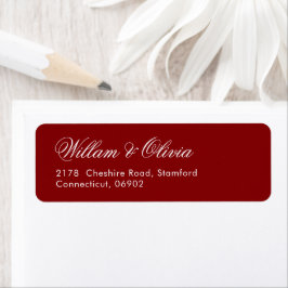 Elegante kalligrafie bordeauxrood bruiloft etiket