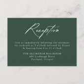 Elegante Kalligrafie Bos Groene Huwelijksreceptie Informatiekaartje (Voorkant)