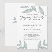 Elegante kalligrafie Botanisch verlovingsfeest Kaart (Voorkant / Achterkant)