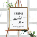 Elegante kalligrafie bruids thee welkom poster<br><div class="desc">Dit elegante kalligrafie bruidsthee welkom poster is ideaal voor een eenvoudige bruiloft douche. Het neutrale ontwerp is voorzien van een minimalistisch teken versierd met romantische en grillige typografie. Pas het poster aan met de naam van de aanstaande bruid en de datum en locatie van de douche.</div>
