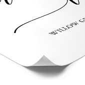 Elegante kalligrafie bruids thee welkom poster (Hoek)