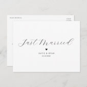 elegante kalligrafie bruiloft aankondiging briefkaart (Voorkant / Achterkant)