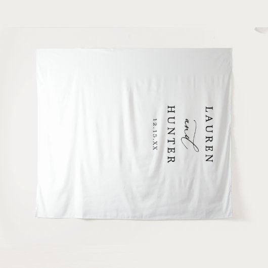 Elegante kalligrafie bruiloft achtergrond wandkleed (Voorkant (horizontaal))