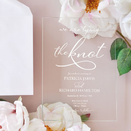 Elegante kalligrafie bruiloft acryl uitnodigingen