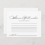 Elegante kalligrafie bruiloft advies Kaart<br><div class="desc">Deze elegante kalligrafie bruiloft advies kaart is perfect voor een moderne bruiloft. Het eenvoudige en stijlvolle ontwerp is voorzien van klassieke en fancy scripttypografie in zwart-wit. Deze kaarten zijn ideaal voor een bruiloft, vrijgezellenfeest, baby shower, afstudeerfeest & meer. Personaliseer de kaarten met de namen van de bruid en bruidegom, aanstaande...</div>