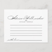 Elegante kalligrafie bruiloft advies Kaart (Voorkant)