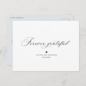 elegante kalligrafie bruiloft bedankt briefkaart (Voorkant / Achterkant)