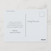 elegante kalligrafie bruiloft bedankt briefkaart (Achterkant)