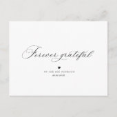 elegante kalligrafie bruiloft bedankt briefkaart (Voorkant)