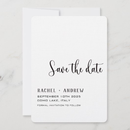 Elegante kalligrafie bruiloft Bewaar de datum Save The Date (Voorkant)