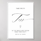 Elegante kalligrafie bruiloft bloemblaadje gooien  poster (Voorkant)