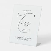 Elegante kalligrafie bruiloft bloemblaadje gooien  reclamebord met voetstuk (Voorkant)