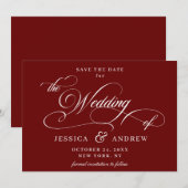 Elegante Kalligrafie Bruiloft Digitale Save the Da Save The Date (Voorkant / Achterkant)