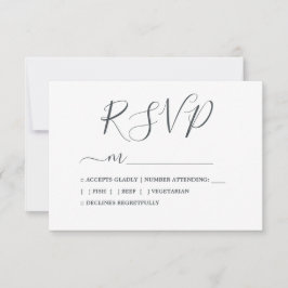 Elegante kalligrafie bruiloft eenvoudig RSVP kaartje