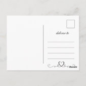 Elegante Kalligrafie Bruiloft Eenvoudige Save the Briefkaart (Achterkant)